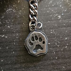 Silver Paw Print Pendant Necklace